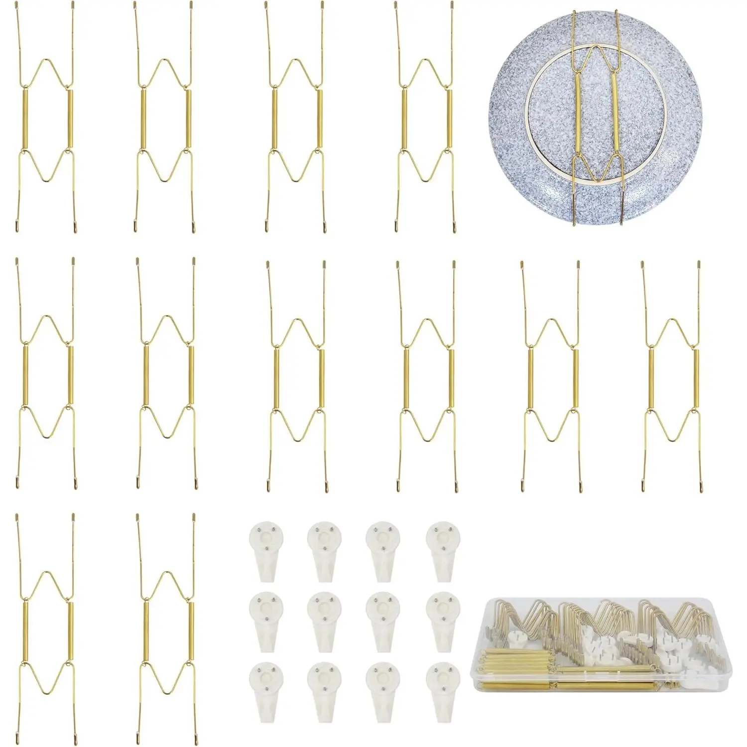8 Inch Plate Hangers 12pack Plate Hangers for The Wall Suitable for 7.5-8.5 Inch Plate Wall Hangers for Display Invisible Decorative Plate Hooks for Hanging