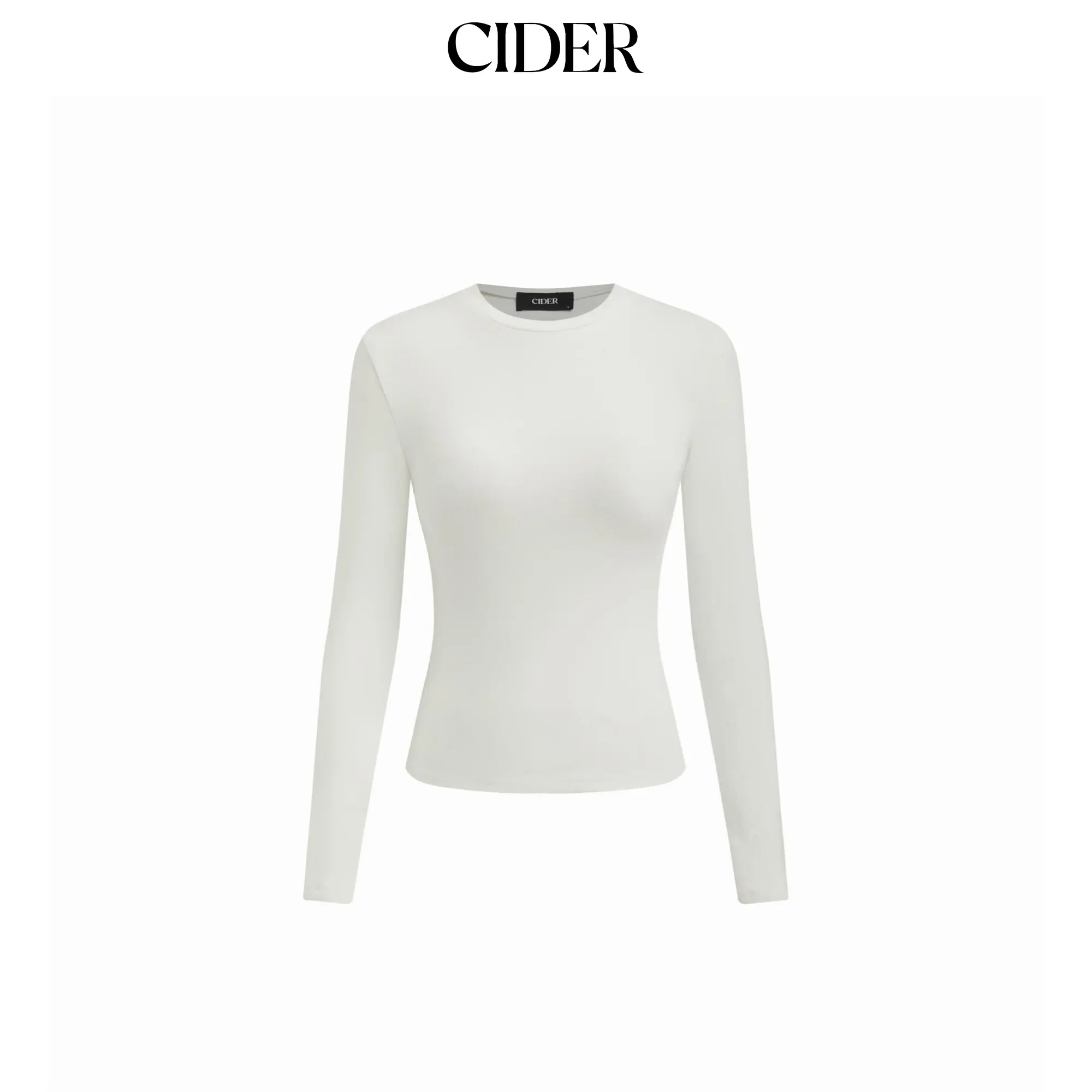 Cider Thermal Cotton-blend Round Neck Long Sleeve Tee