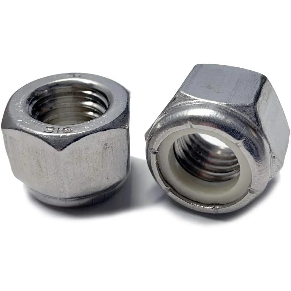 Grade/Type 316 Stainless Steel Nylon Insert Lock Nuts -  (1/4-20 (Pack of 50 count))