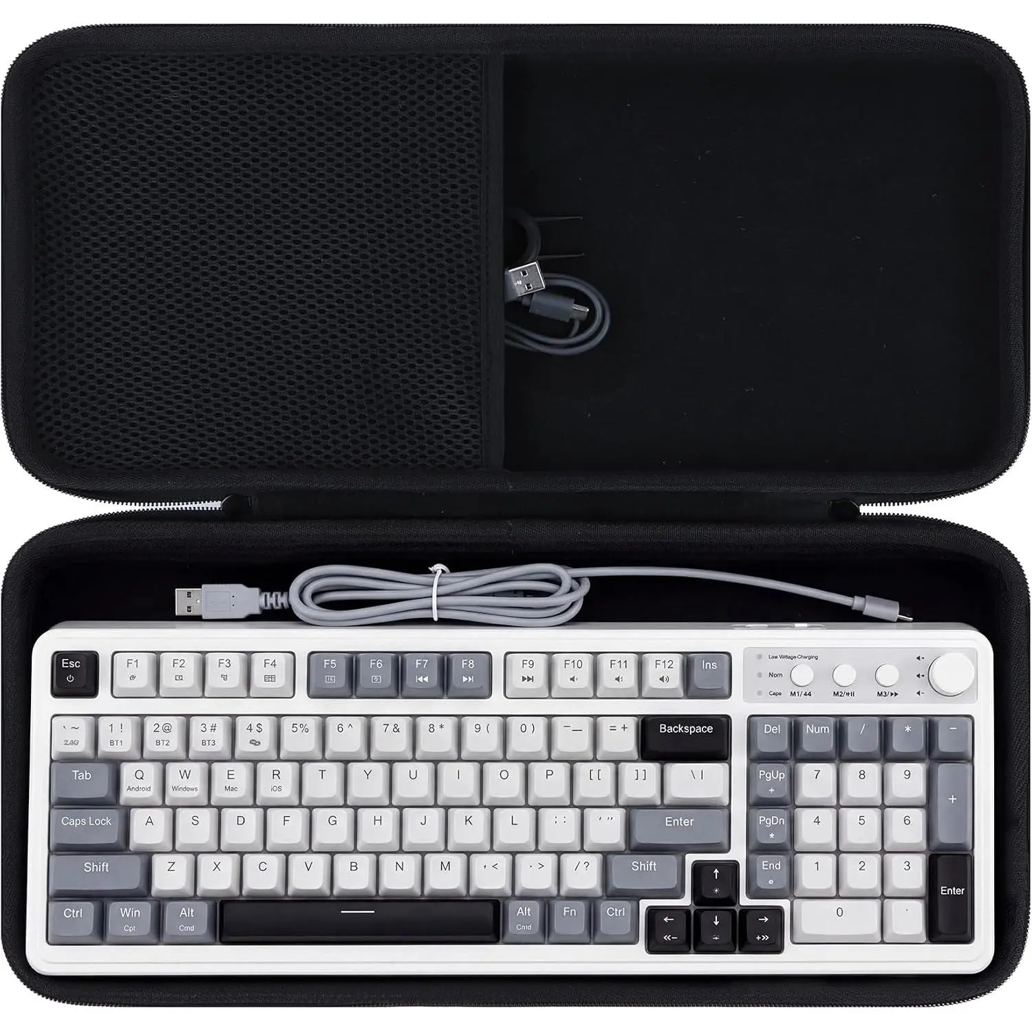 Case Compatible with Aula S99/F99  Mechanical Keyboard | Lightweight Carry, Secure Storage, Convenient Zipper, Soft Interior,Black Case