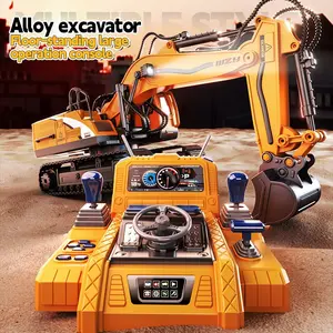 Remote Control Excavator Toy for Kids, Realistic 2.4g Remote Operation, Alloy Dig Head, Gift Box Packaging, Requires 2 Aa Batteries