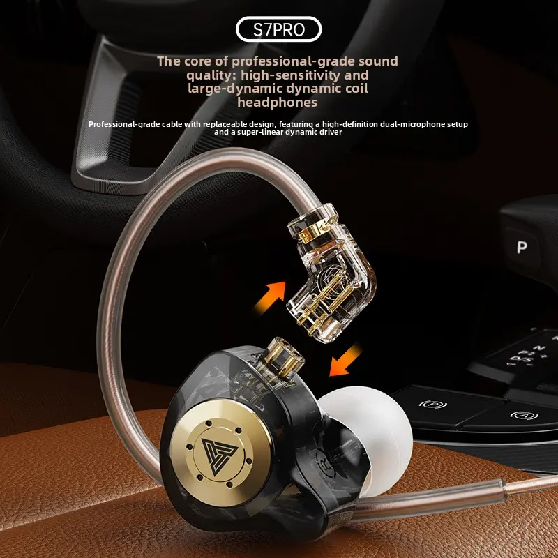 2026 New Arrival S7 Pro Wired Earbuds In Ear Headphones With Earhook And Microphone Universal For Mobile Phones HiFi Stereo Sound Noise Isolating Comfortable Wearing Corded Headsets For Calling Music Gaming