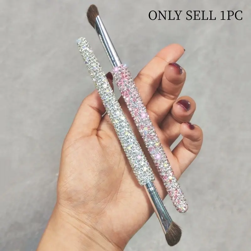 Sickle Nose Shadow Brush 1pc High Beauty Shining Artificial Diamond Contour Makeup Brush Highlighter Brush Travel Portable Facial Makeup Brush
