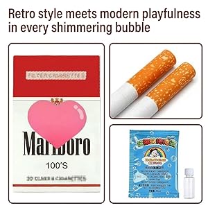 5-in-1 Set Funny Cigarette Bubble Maker Toy, Portable Mini Bubble Blower Wand for Bar Club Nightlife, Unique Prank Gag Gift for Boyfriend, Relaxing Sensory Fidget Toy for Anxiety, Novelty Party Supplies