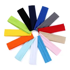 10-Pack Solid-Color Breathable, Moisture-Wicking Sports Headbands — Sweat-absorbing, stretchy headbands for training and fitness; suitable for gym workouts, yoga, and various sports.