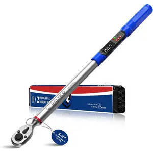 1/2 Digital Torque Wrench (12.54-250.7 Ft. Lb/ 17-340 N.m) +-2% Accuracy -Direction Adjustable Torque Wrenches Digital with Vibration, Buzzer and LED Alert for , Auto Repair