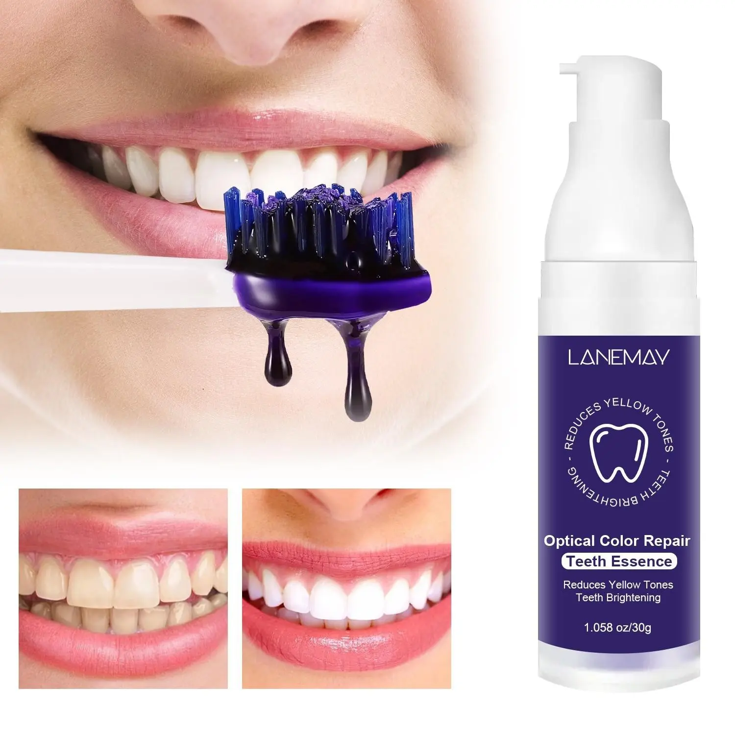 Purple brightening toothpaste—deeply cleans and protects gums while eliminating bad breath and yellowing teeth. Formulated with natural ingredients to gently care for your gums, boosting your confidence and smile.