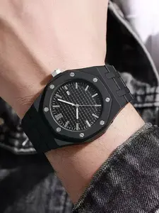 New Fashion Men's Watch with Calendar, Stylish Plastic Quartz Analog Wristwatch, Trendy and Versatile, Perfect for Everyday Wear, Analog Quartz Watches
