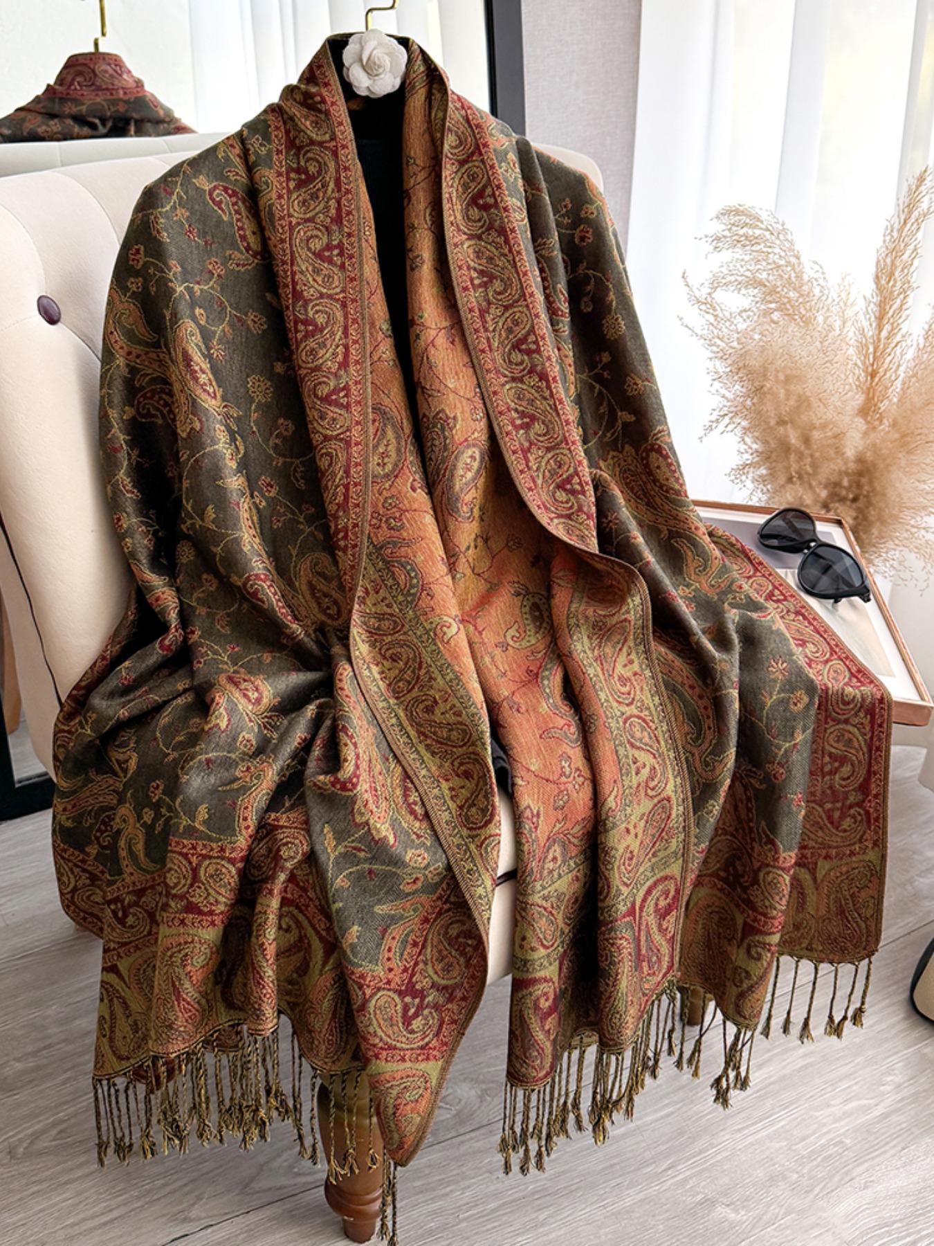 1 Bohemian headscarf, paisley-designed shawl, lightweight texture, beautiful Pashmina shawl, long printed scarf