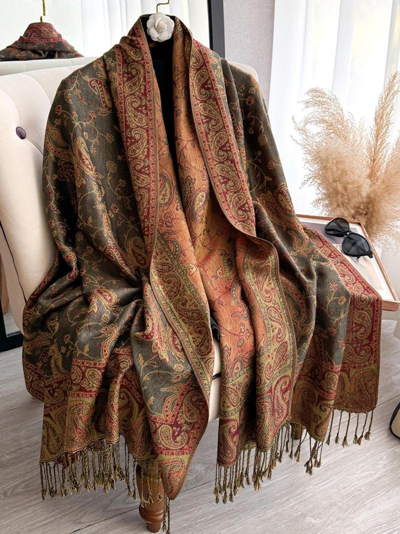 1 Bohemian headscarf, paisley-designed shawl, lightweight texture, beautiful Pashmina shawl, long printed scarf
