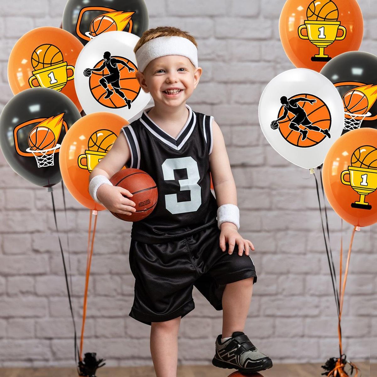 12Pcs Basketball Theme Party Decoration Balloon to Commemorate the 24th Birthday Party Decoration