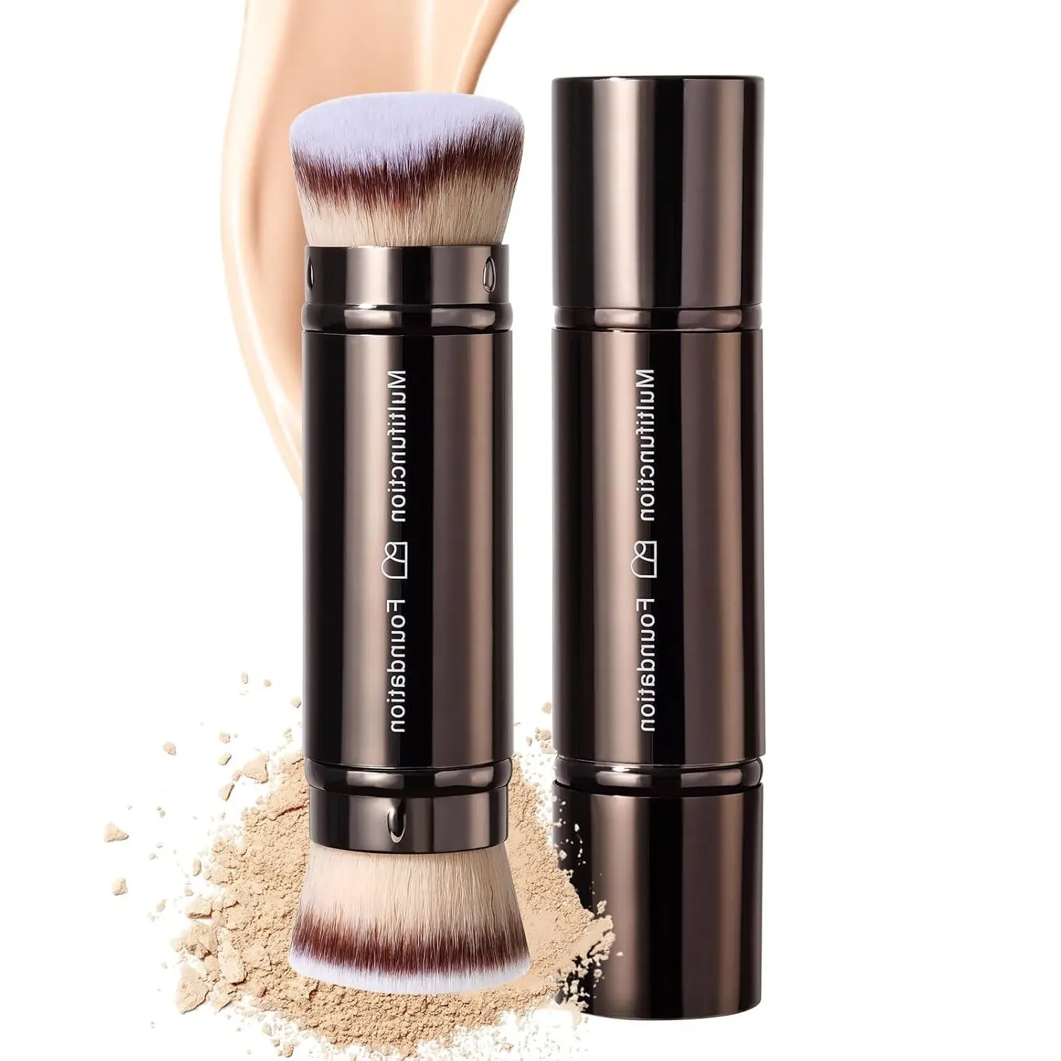 Double-Ended Telescopic Travel Foundation Brush, Multi-Functional, Lightweight, Professional, PortableGift