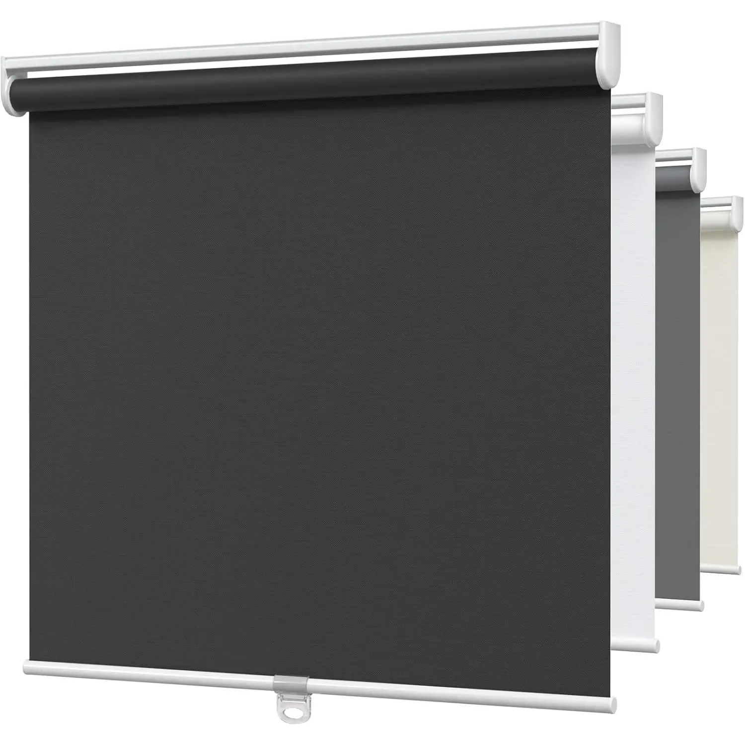 Blackout Cordless Roller Shades, Room Darkening Free-Stop Roll Up Blinds for Windows, Pull Down Light Blocking Blind for Home and Office, Easy to Install, 24" W X 72" H, Black