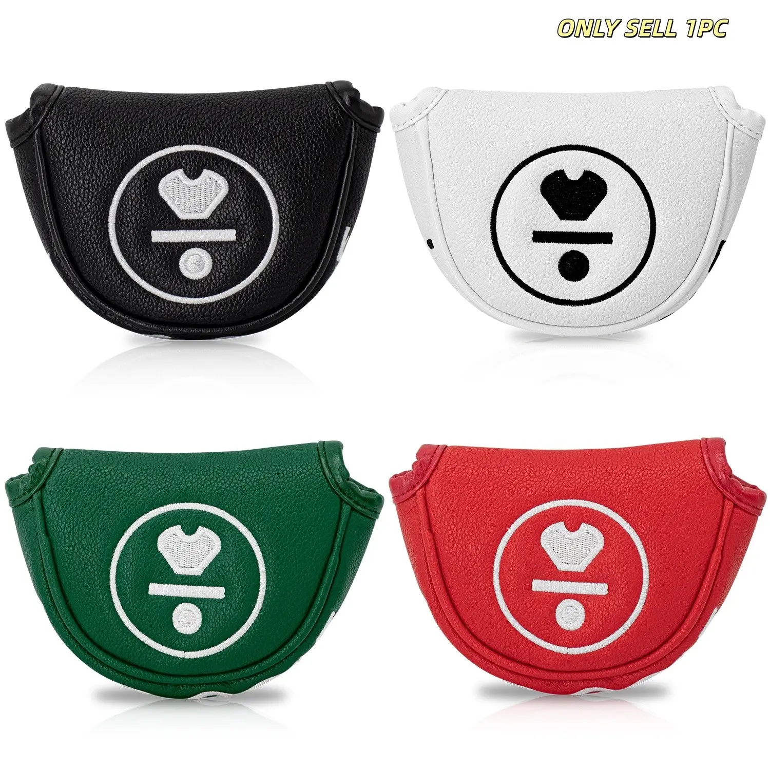 Golf Club Headcover, Fashionable Exclamation Mark & Double-Ear Design, PU Material, Golf Accessories, Ideal Gift for Golf Enthusiasts