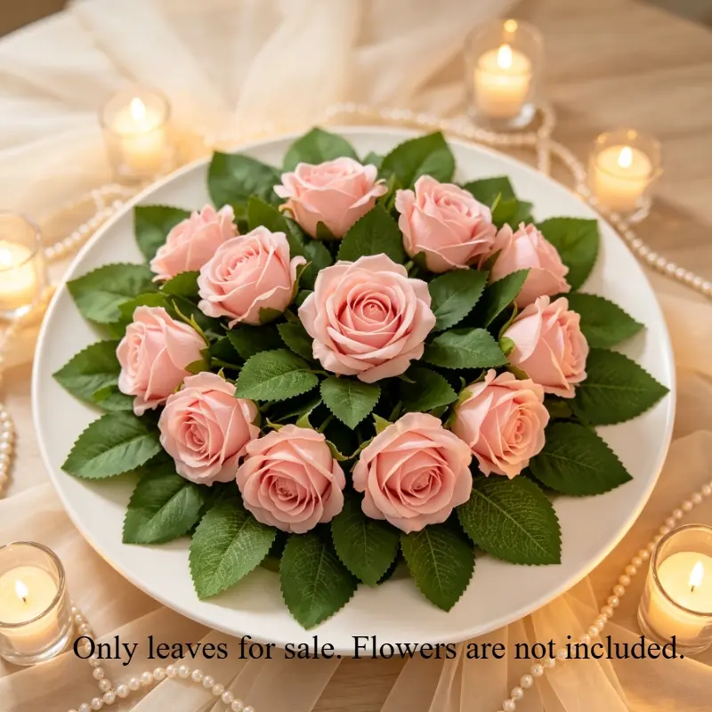 Silk-screen printed leaf rose green leaves, green six-leaf rose, forest-style wedding DIY handmade accessories for living room