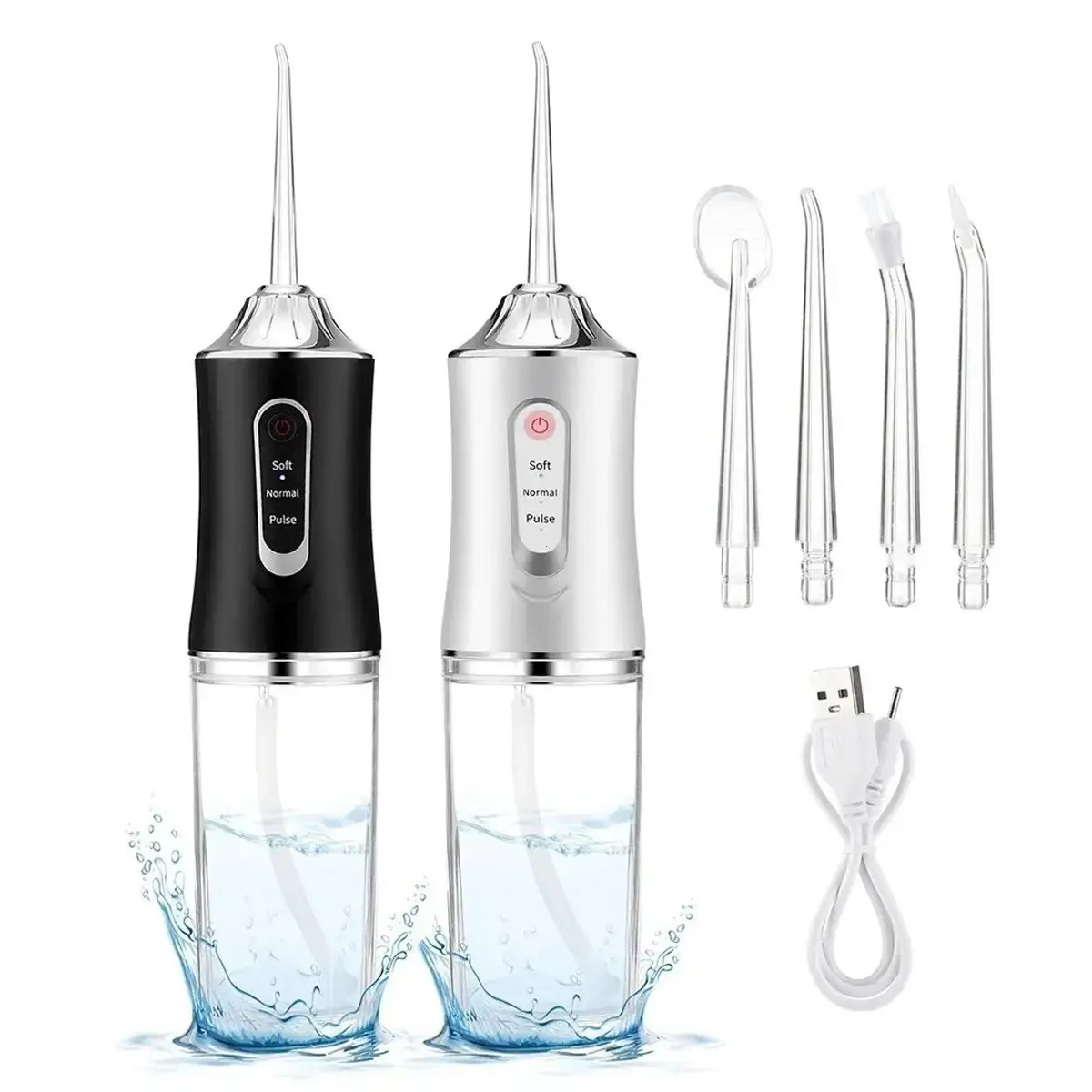 Electric Water Flosser Wireless, 3 Modes, 4 Nozzles, Portable Rechargeable Oral Irrigator, Travel Essential, Adult Gift, Tonsil Stones Remover