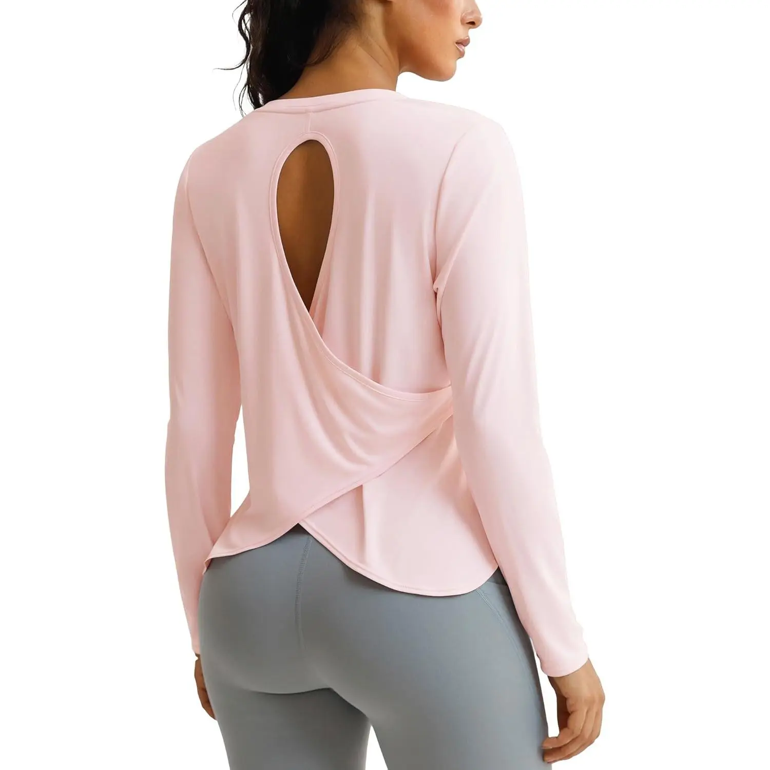 Women's Sun Shirts UPF50+ Long Sleeve Workout Tops Moisture Wicking Quick Dry UV Shirt V Neck Running Tops