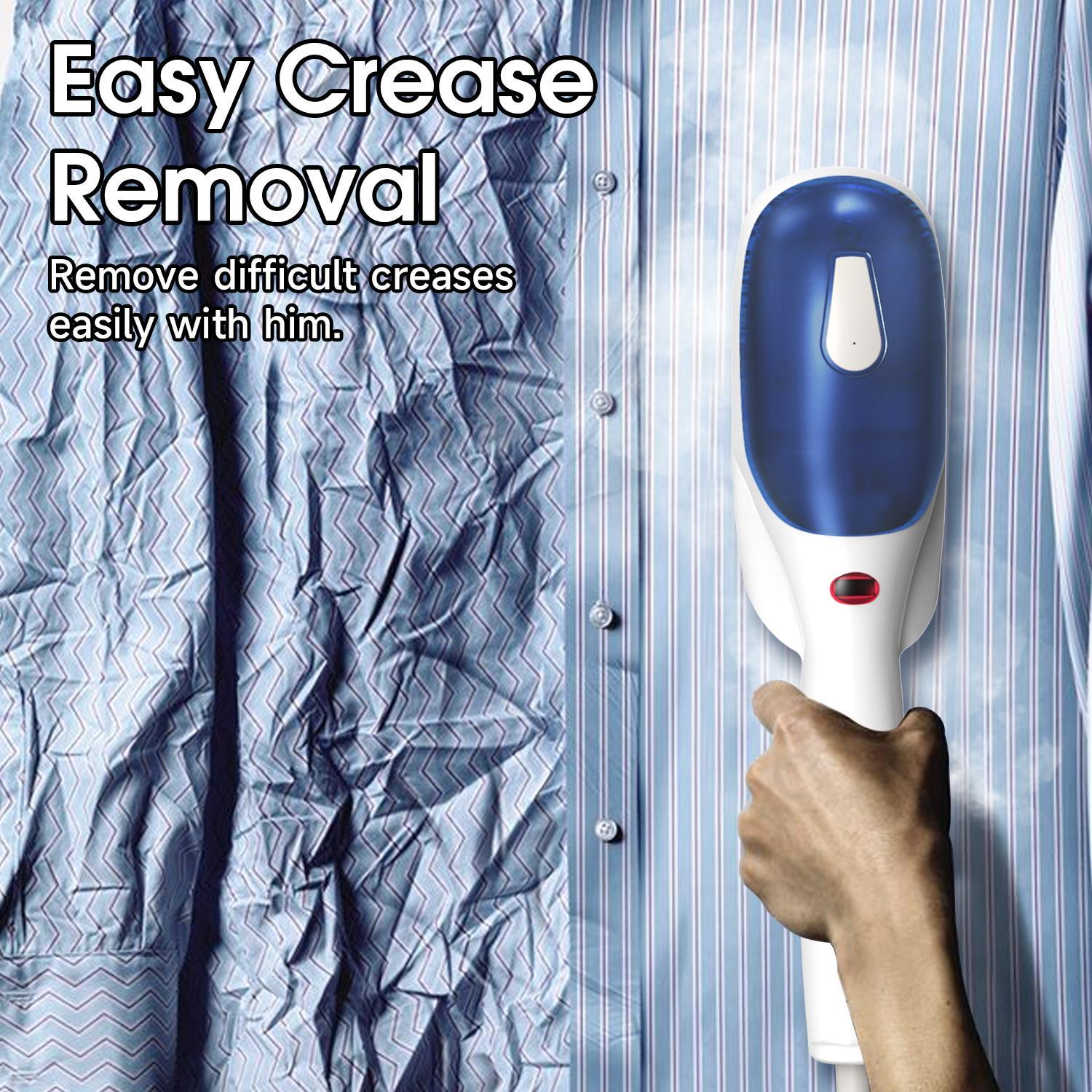 Electric Handheld Steam Iron, Travel Size Compact Mini Professional Handheld Garment Steam Iron w/ Cloth Brush Crease Dual Tool Accessory, Powerful Penetrating Steam Removes Wrinkles, Perfect for Home, Office and Travel Use, Portable Garment Steamer