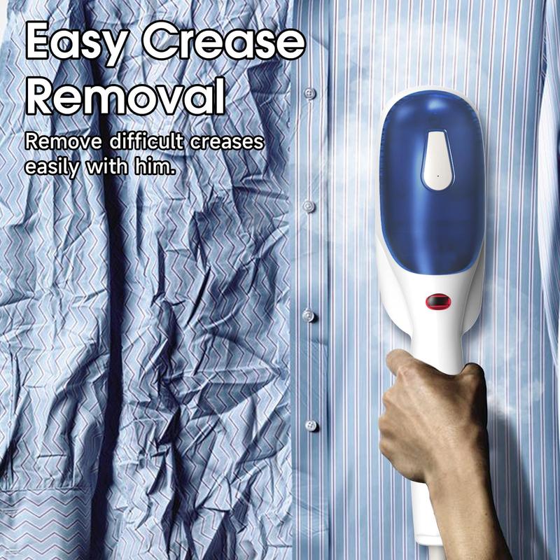 Electric Handheld Steam Iron, Travel Size Compact Mini Professional Handheld Garment Steam Iron w/ Cloth Brush Crease Dual Tool Accessory, Powerful Penetrating Steam Removes Wrinkles, Perfect for Home, Office and Travel Use, Portable Garment Steamer