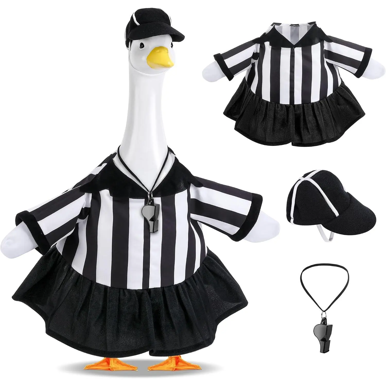 3 Pcs Referee Porch Goose Outfits, Lawn Goose Statue Women Referees Costume