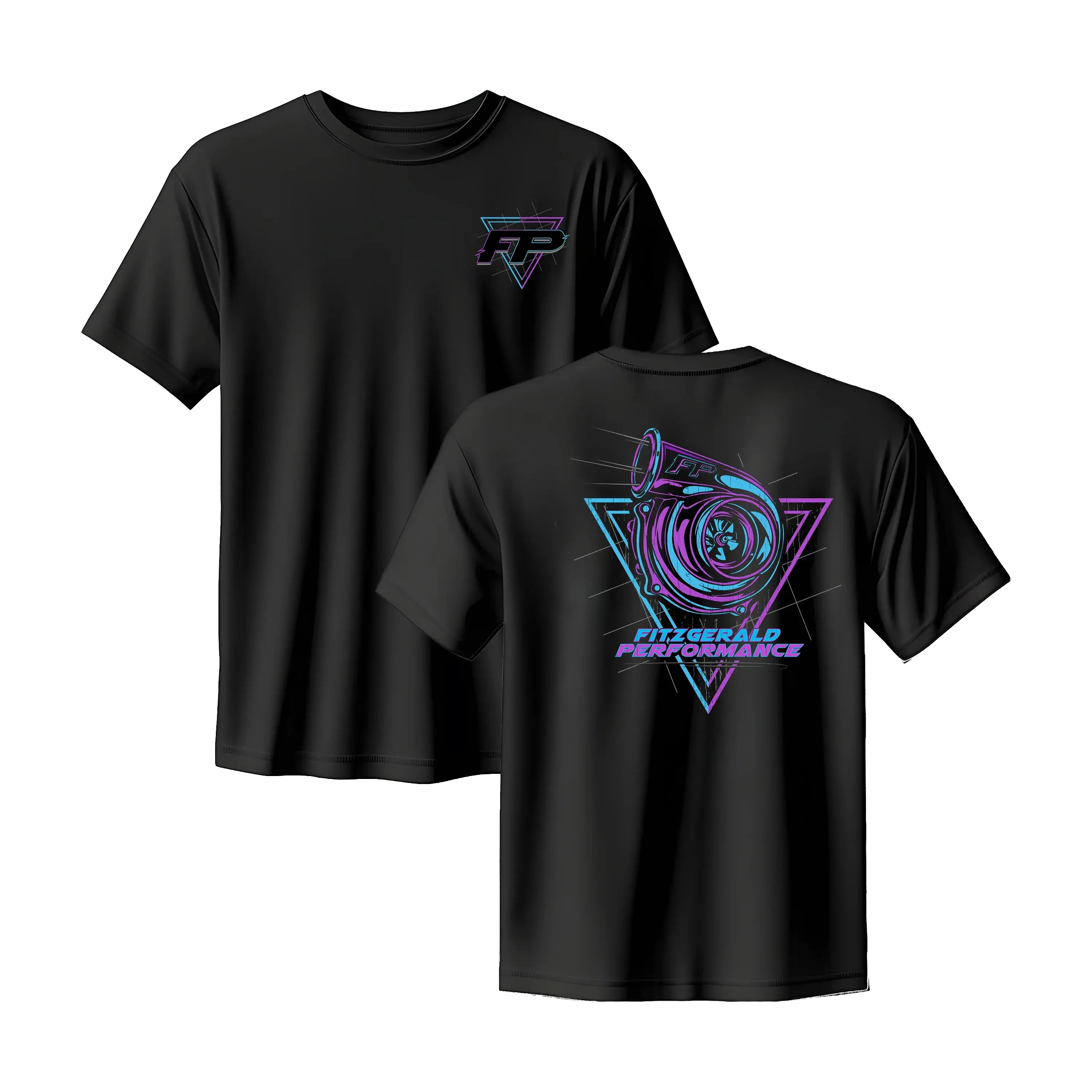 Men's Oversized Classic Seamless 100% Cotton FP Turbo Neon Purple Blue JDM Racing Graphic Tee, Menswear Apparel for Car Enthusiasts, Unisex Casual Summer Drift Culture Streetwear Gift