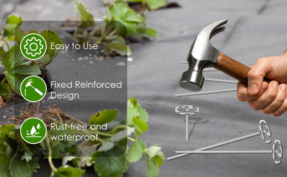 240 Pcs Landscape 6 Inch, 8 Gauge Circle Top Landscape Pins, Galvanized Weed Barrier Stakes for Plant - Not Easy Bend, More Holding Than U-Stakes