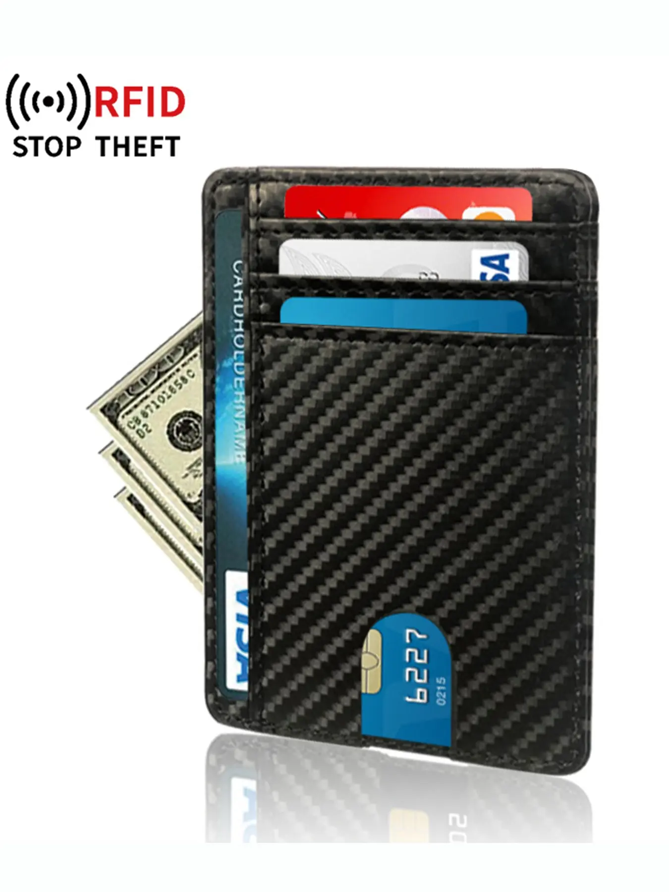 Slim Minimalist Front Pocket RFID Blocking Leather Wallets for Men and Women RFID Protected Wallet
