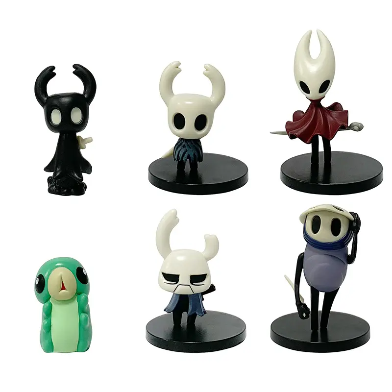 2026 Trendy Character Model Ornaments, Q Version Hollow Knight Figure Set, 6-Pack Bee Queen Larva Zot Knight Dolls, Castlevania Game Model Display Pieces