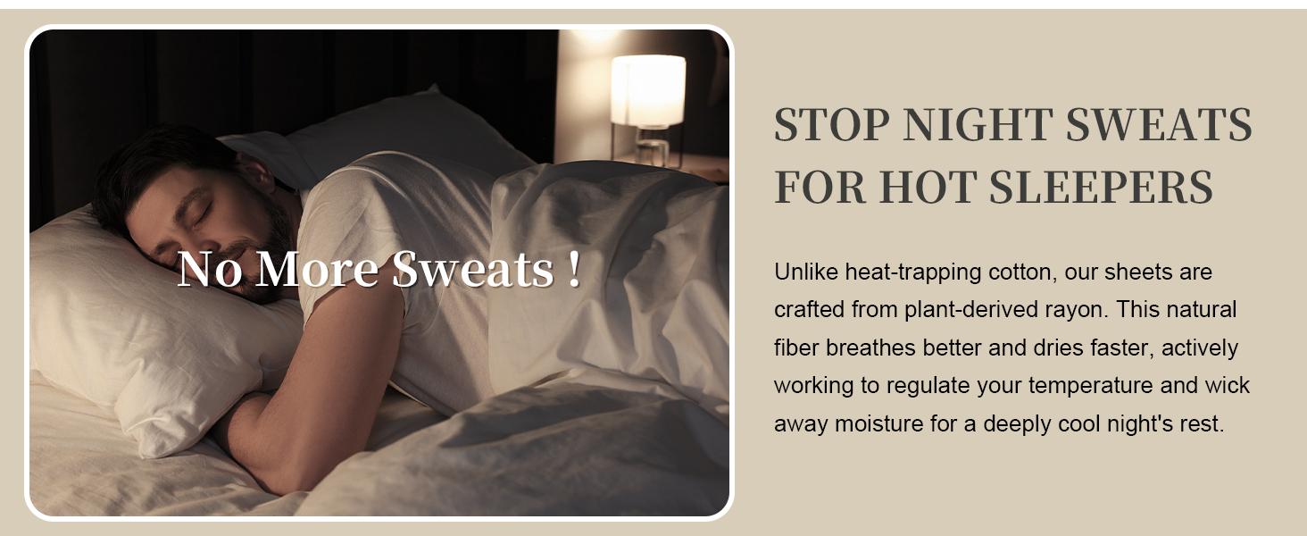 Cooling Sheets Queen – Rayon Derived from Bamboo, Silk Soft & Breathable, Luxury Sheet Set, Deep Queen Sheets Fits 18"–24" Thick Mattress - Light Grey