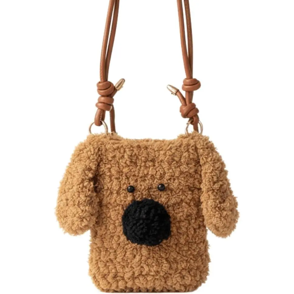Cute  Purse,  Crossbody Bag for Women, Teens, and Girls |  Crochet Design • Ultra-Soft Sherpa Plush • Button-and-Loop Closure • Kawaii Style •  Lovers'