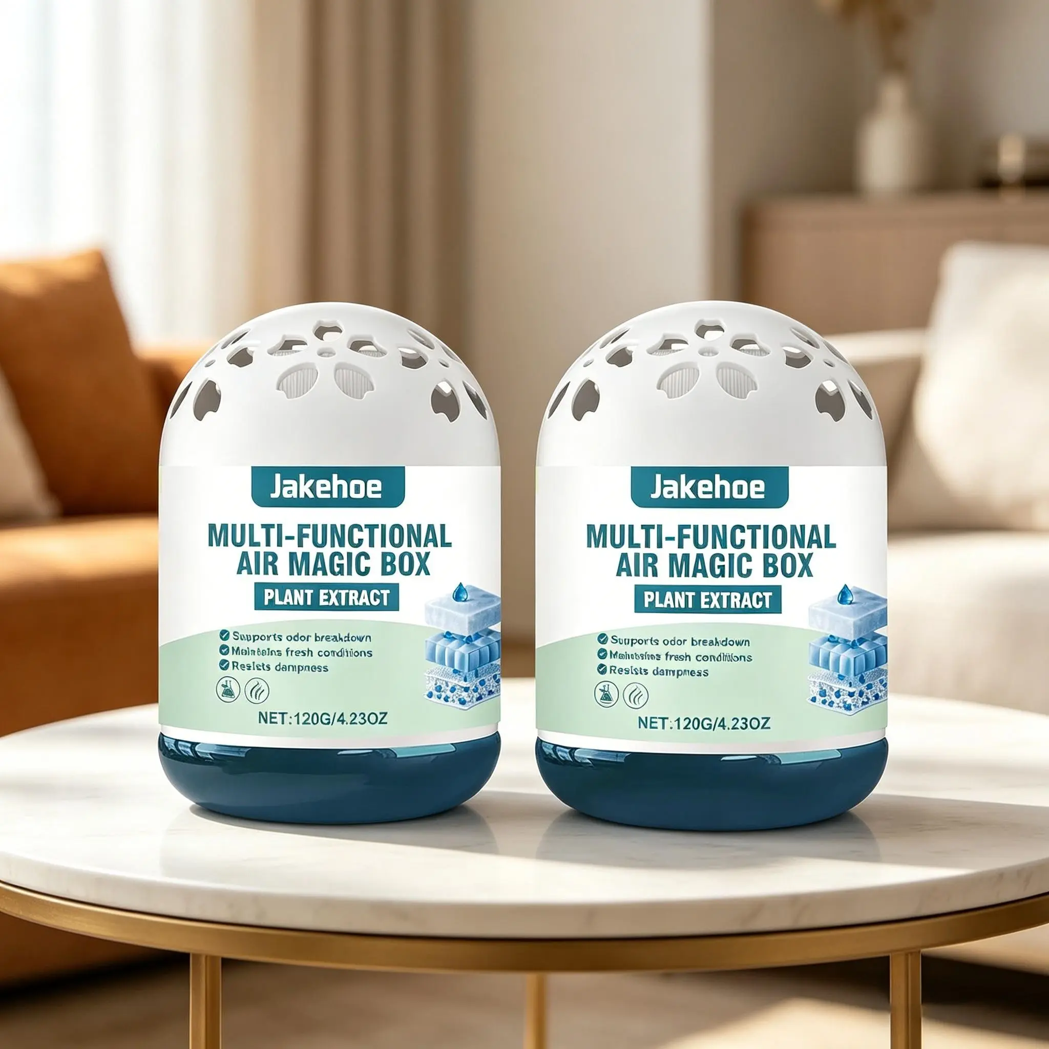 2-Pack Air Freshener Boxes (120g Each), Home Use, Odor Absorption, Indoor Freshness, Continuous Mild Scent Release, Comfortable Fragrance Box