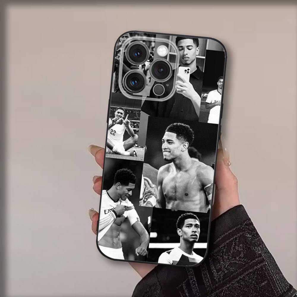 Football J-Jude B-Bellinghams Phone Case For iPhone 17,16,15,14,13,12,11,Pro,Max,Plus,Air,X,XS,Soft Black Funda