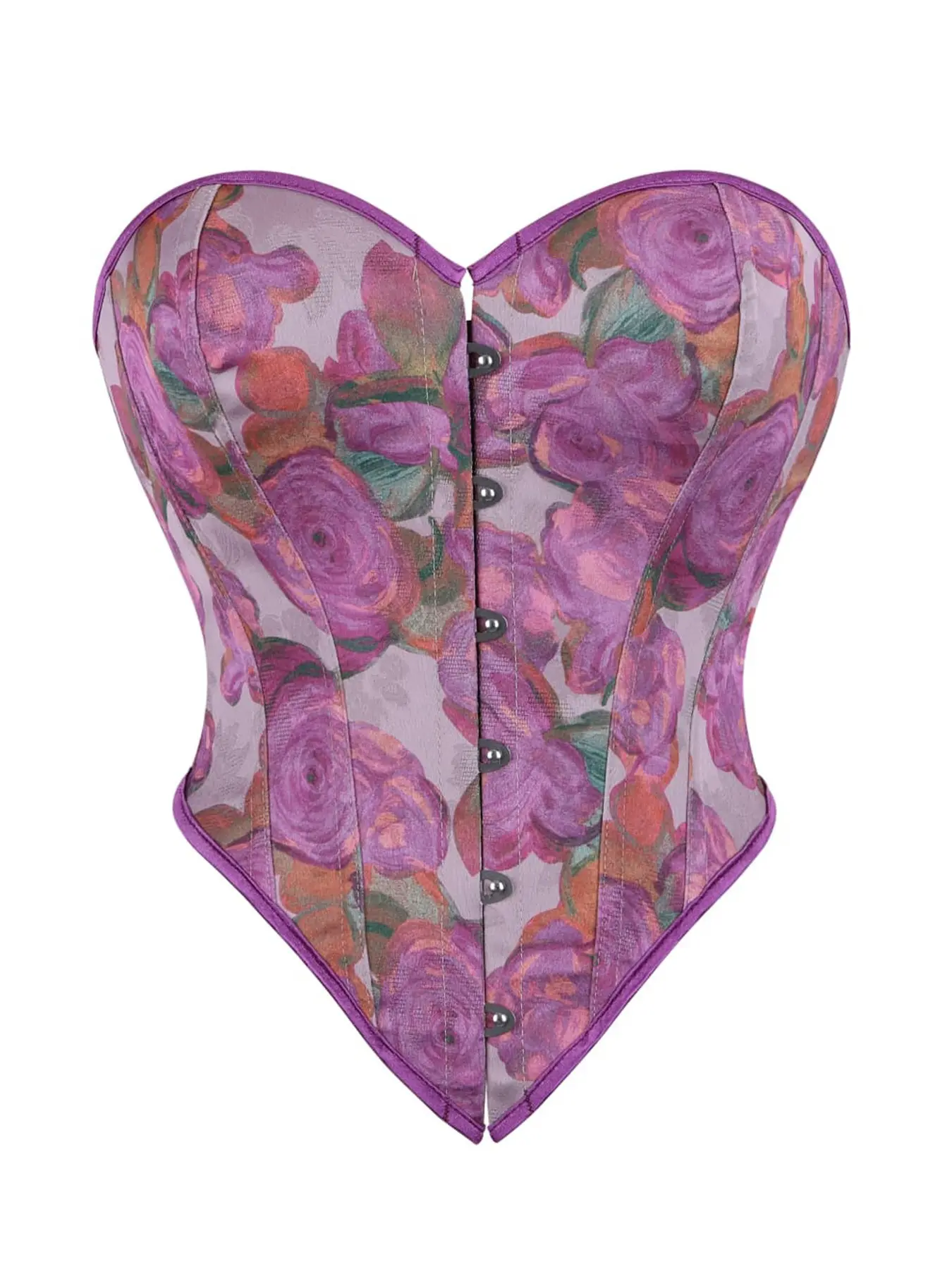 Women's New Skinny Corset Top, Floral Full Print Back Tie Body Shaper, Corset Waist Shapewear, Body Shapewear Faja, Casual Elegance, Waist Cinching Design, Suitable for Formal or Casual Wear