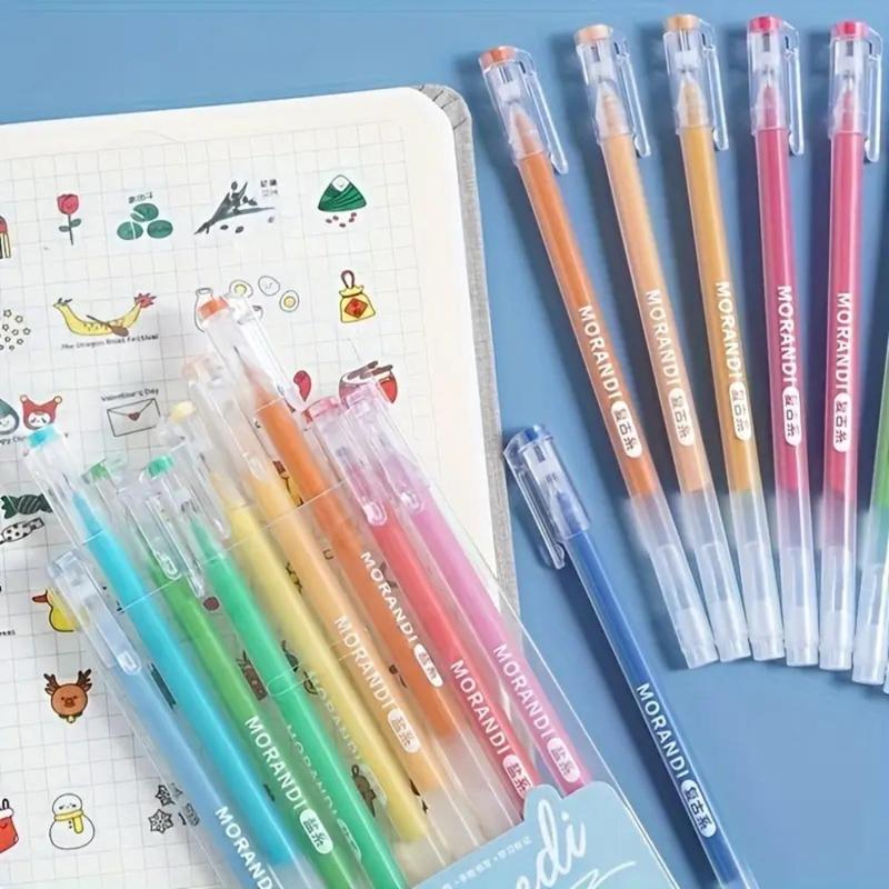 Colored Gel Pen Set, 1-Set Retro Colored Graffiti Pens, Stackable Colorful Ink Pens, Writing Pens for Office, School and Home