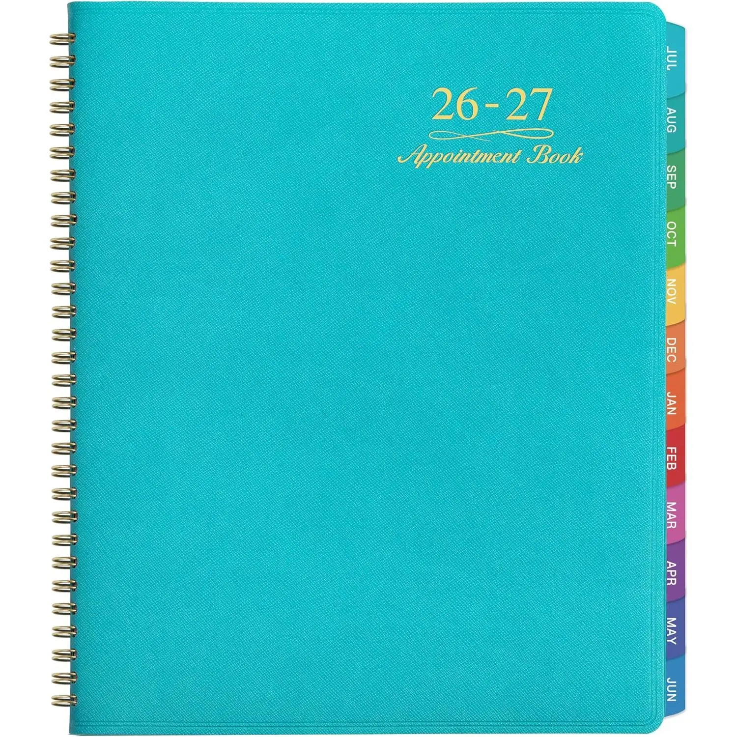 2026-2027 Weekly Appointment Book 2026-2027, Jul 2026 - Jun 2027 | 8.26"x 11.4", Soft Cover, Daily/Hourly Planner with Tabs, 15 Minutes, Wirebound - Green