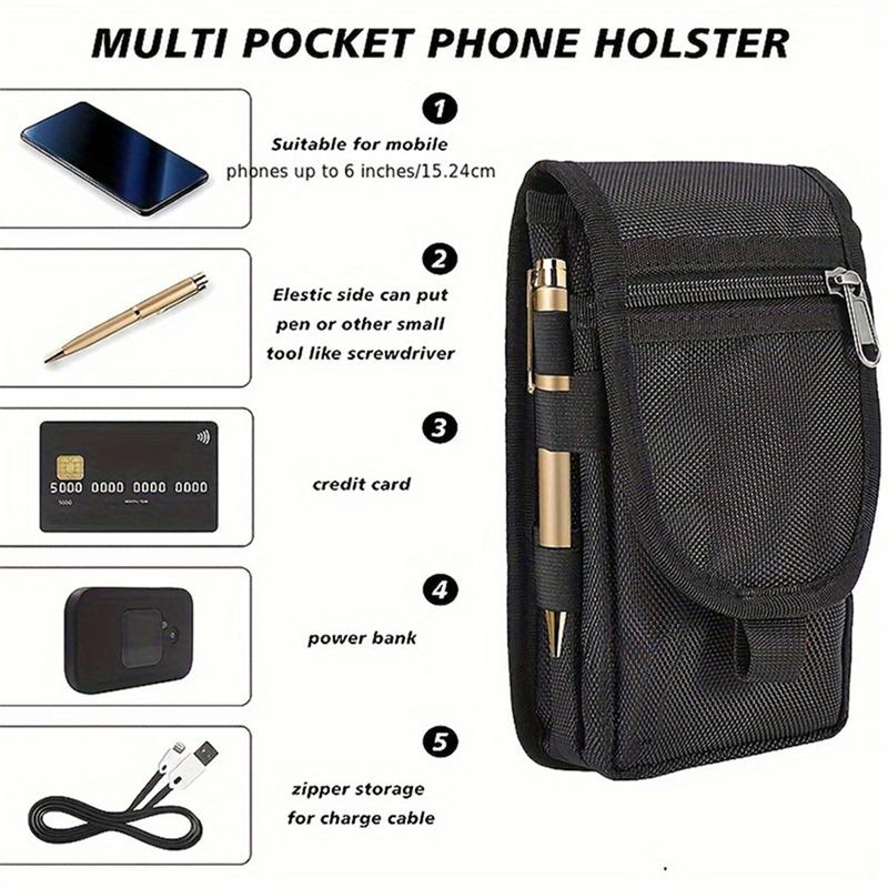Large screen phone bag, casual waist bag, everyday coin purse, multi-functional phone waist bag, tactical phone bag, portable.