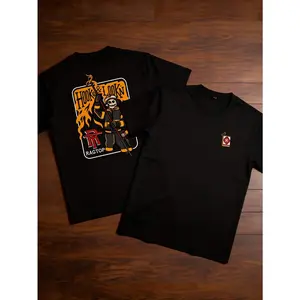 180gHook And Design Firefighter T-Shirts, Retro Fire Rescue Graphic T-Shirts, Eye-Catching Firefighter Uniforms, Fun Fire Rescue Gifts And Streetwear.