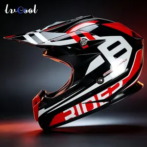 Lvcool American Dot Certified Off-Road Dirtbike Helmet, Adult Full-Face Atv Mountain Bike Helmet, Detachable Brim, Washable Liner, Unisex Safety Hat