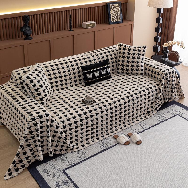 Geometric Pattern Sofa Cover, 1 Count Soft Comfortable Washable Sofa Slipcover, Dustproof Couch Protector, Universal Sofa Protector, Dustproof Sofa Protector for Home Living Room Bedroom Hotel Dormitory, Elastic Sofa Slipcover, Sofa Couch Covers