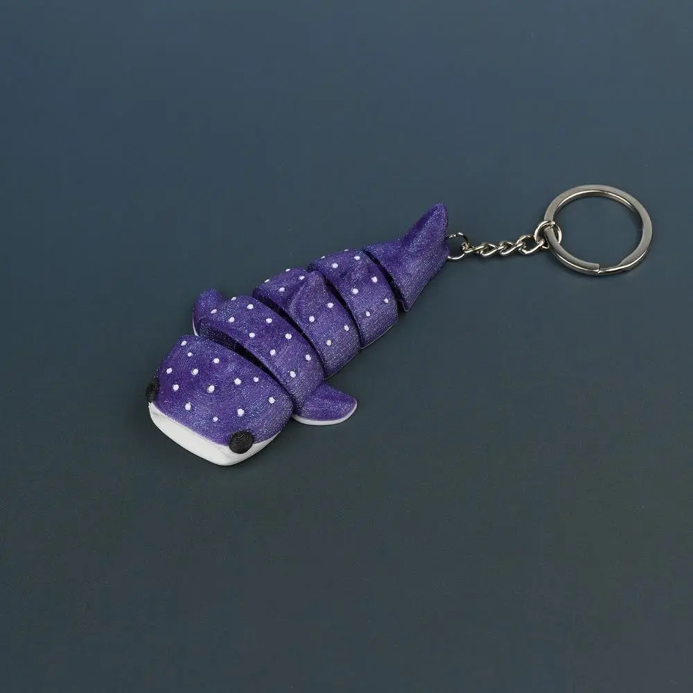 Starry Sky Articulated Shark Fidget Keychain, 3D Printed Movable Ocean Animal Toy, ASMR Stress Relief Accessoryy