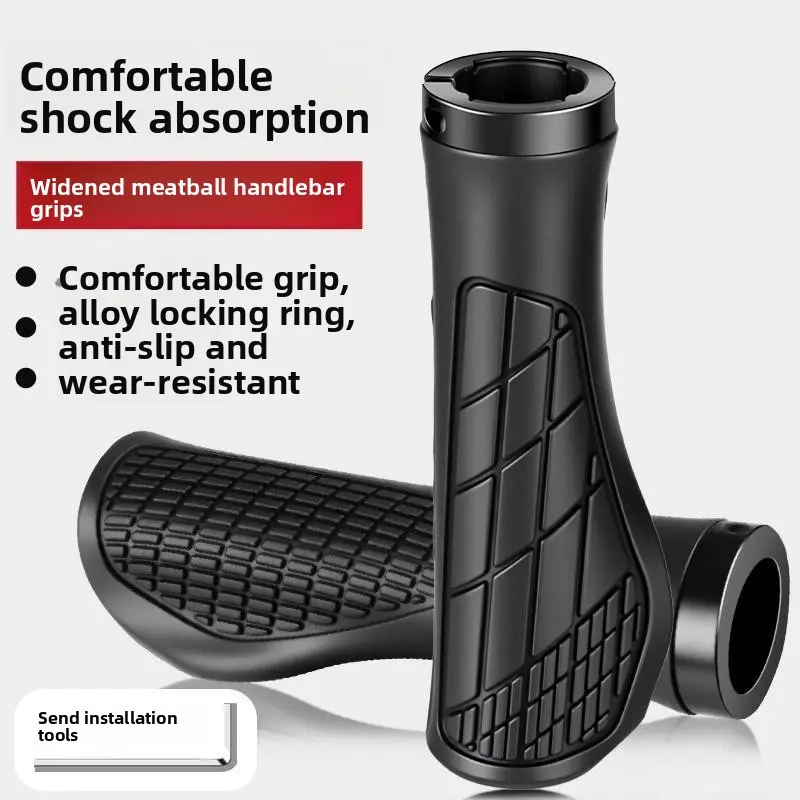 Bicycle Handlebar Cover Mountain Bike Pair Handlebar Gloves Children's Bicycle Horns Horns Silicone Rubber Grip Handle Cover, Bicycle Parts, Cycling Gear
