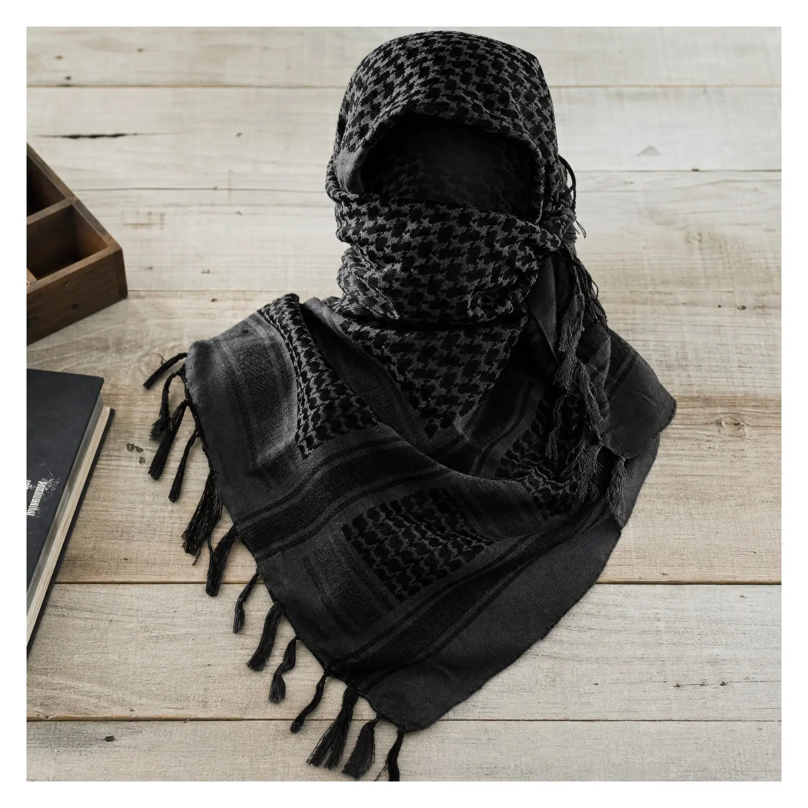 Military Shemagh Tactical Desert Scarf, 100% Cotton Keffiyeh Wrap for Men and WomenGift