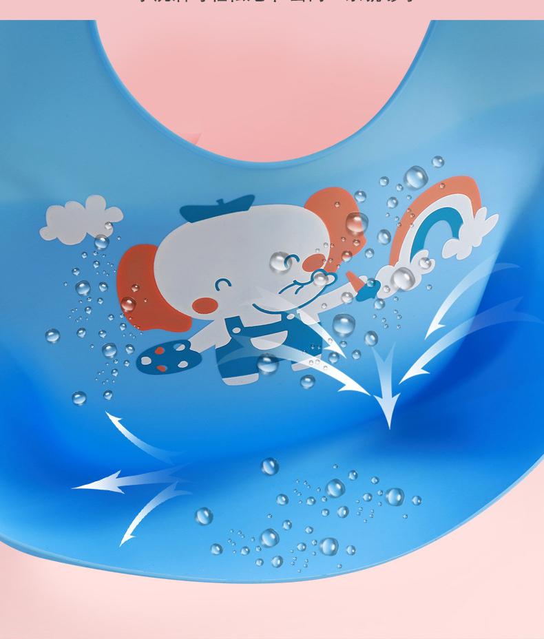 Food Grade Silicone Baby Bib, Ultra Soft Waterproof Feeding Bib for Toddlers