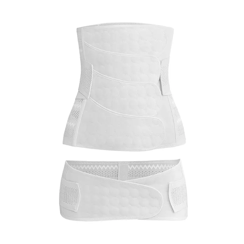 Postpartum Belly Wrap Shapewear - Adjustable, 4 Panels, Breathable, Comfortable Waist Trainer for Postpartum Recovery, Tummy Firming (Fitness Support)
