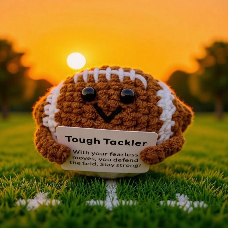 Positive Energy Crochet Basketball Gift, Knitted Emotional Support Sports Ball, Birthday Present for Men Women Friends Son Daughter Teammate