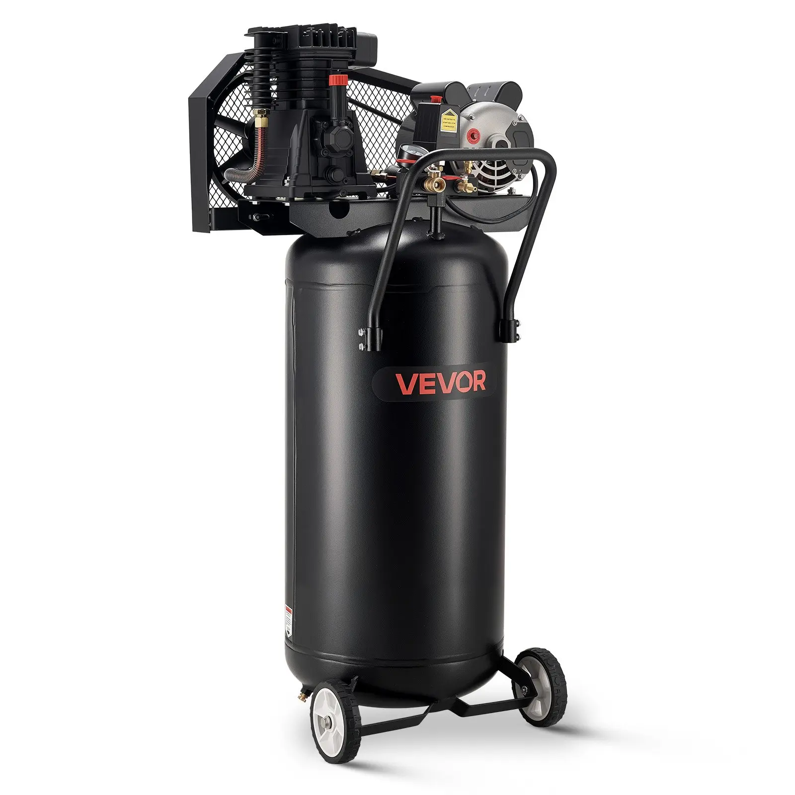 VEVOR 30-Gallon Air Compressor, 2HP 5.3SCFM at 90PSI, Max 125PSI Pressure Oil-Lubricated Air Compressor Tank, Portable on Wheels for Auto Repair, Tire Inflation, Spray Painting, Woodwork Nailing, 120
