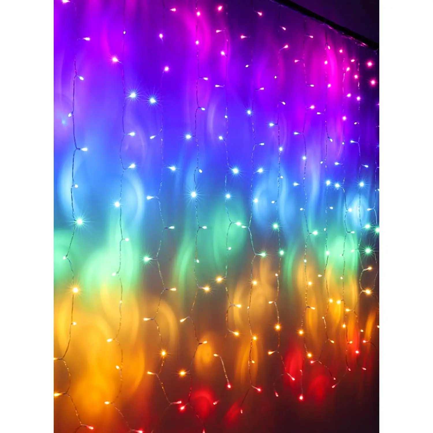 Rainbow Fairy String Curtain Lights with Touch Dimmer Switch, Hanging LED Icicle Rainbow Lights Curtain for Girls Bedroom, Kids Room, Unicorn Room, Birthday, Holiday Décor Christmas Giftfidget toys