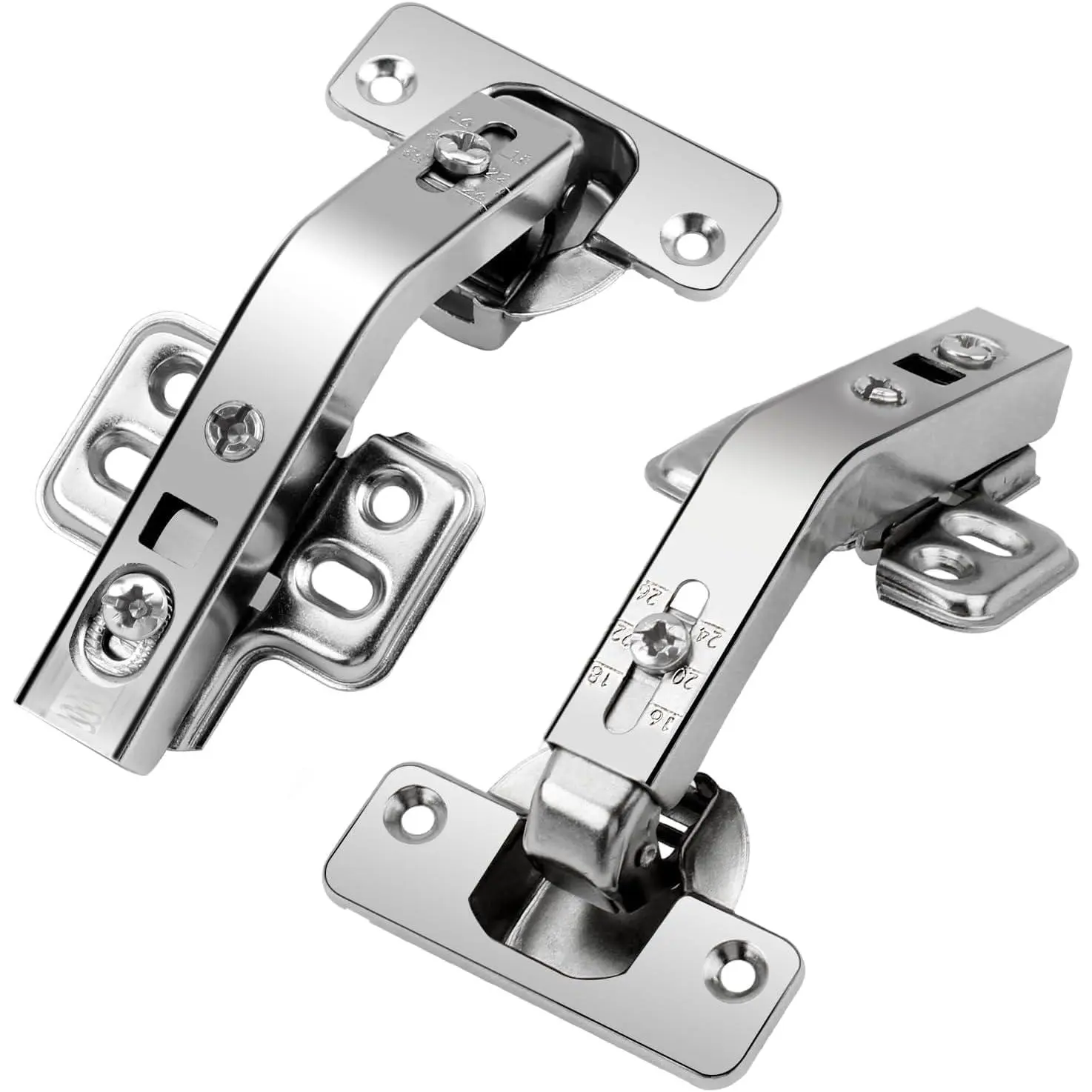135  Lazy Susan Hinge, 48mm Corner Kitchen Cabinet Hinges, Concealed,  Adjust for Corner Door, Cupboard Hinges , Brushed Nickel 2 Pack