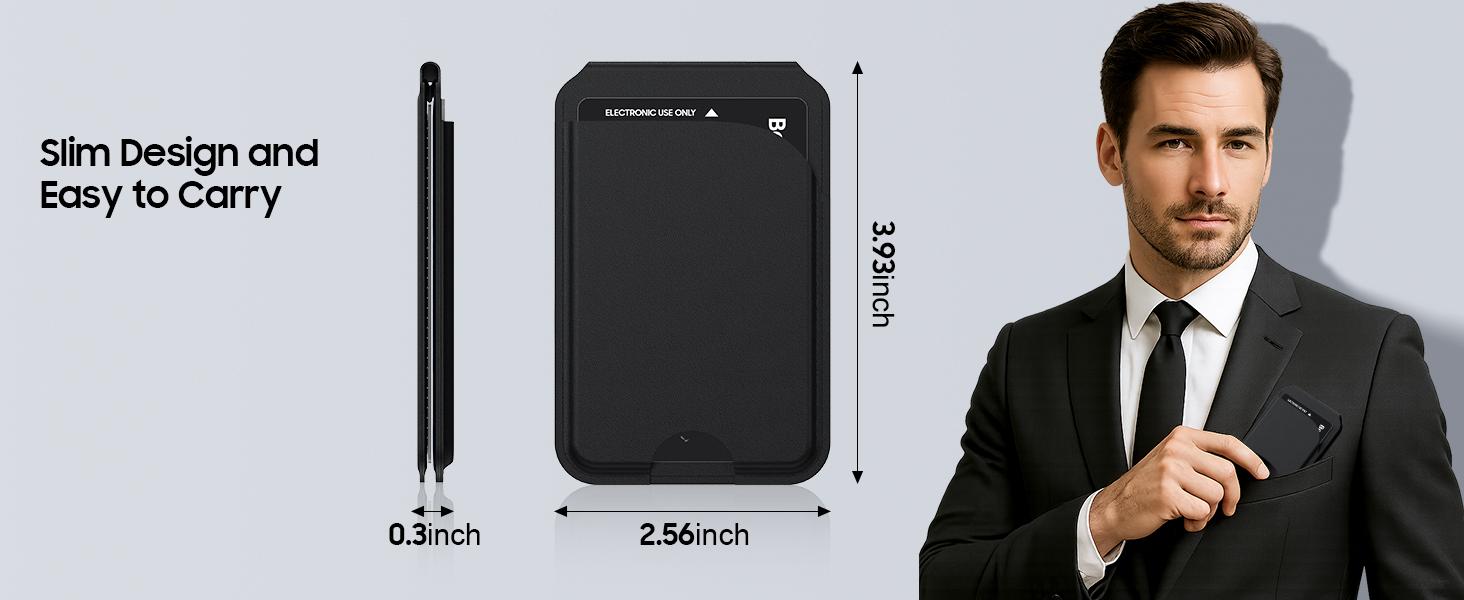 Mag-Safe Wallet Magnetic Wallet for Phone Lightweight Magnetic Phone Pouch Stand Adjustable Leather Mag-Safe Card Holder for iPhone 17/16/15/14/13/12 Series, Not for iPhone 13/12 Mini