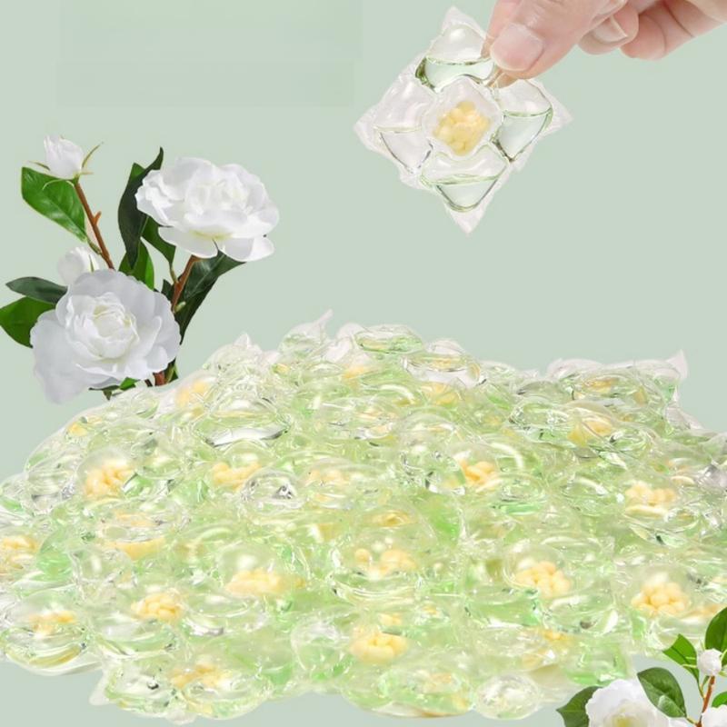 30/50pcs Laundry Detergent Balls, Lavender/camellia Scent, Concentrated Liquid, Deep Cleaning, Stain Removal, Low Foam Easy Wash